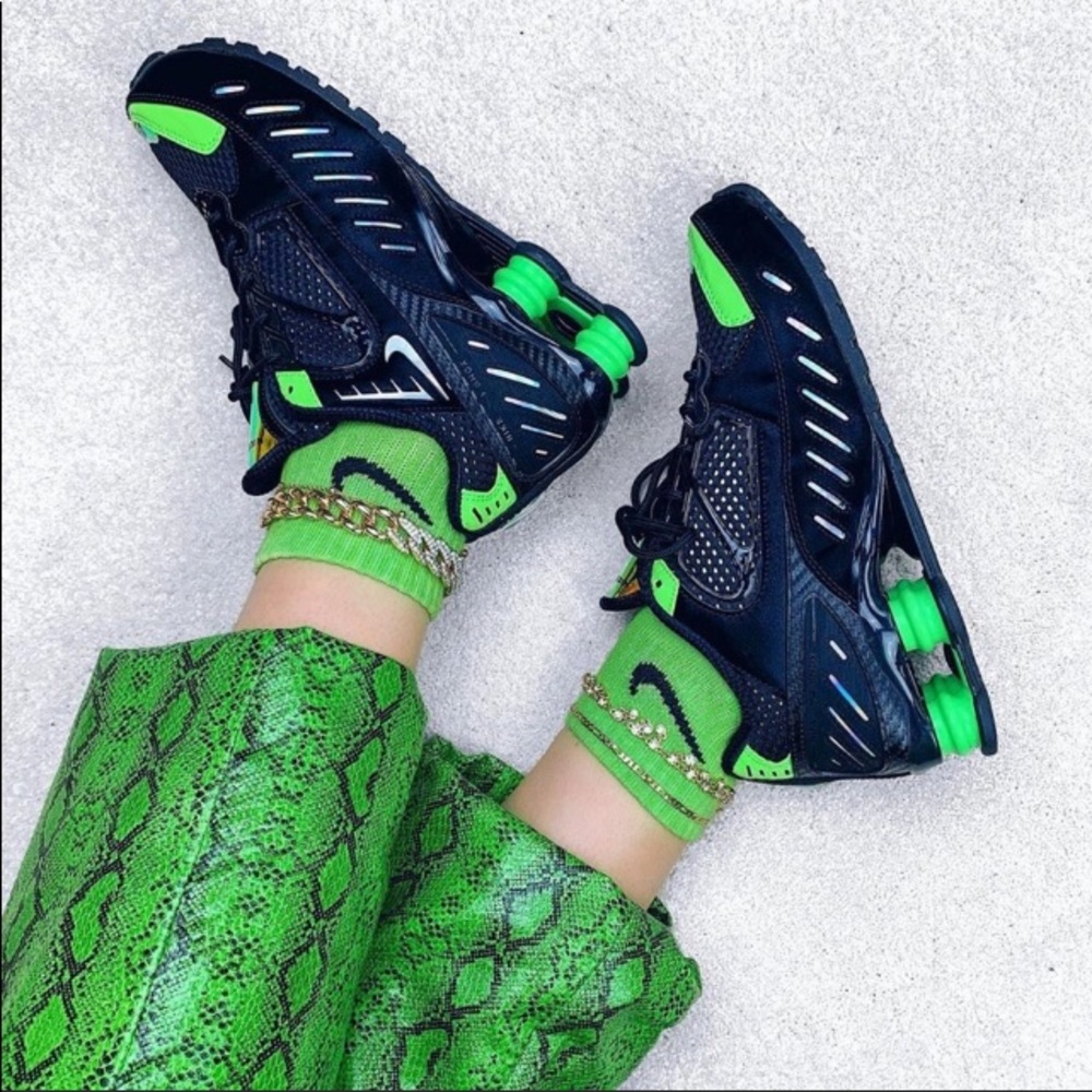 NWB! Nike Shox Enigma SP Black Lime Blast Sneakers - Picture 4 of 15